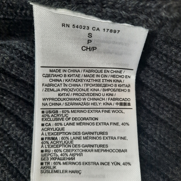 Wool blend gray open cardigan sweater - Picture 7 of 12